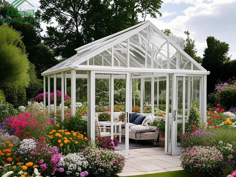 Outdoor Garden Steel And Glass Greenhouse